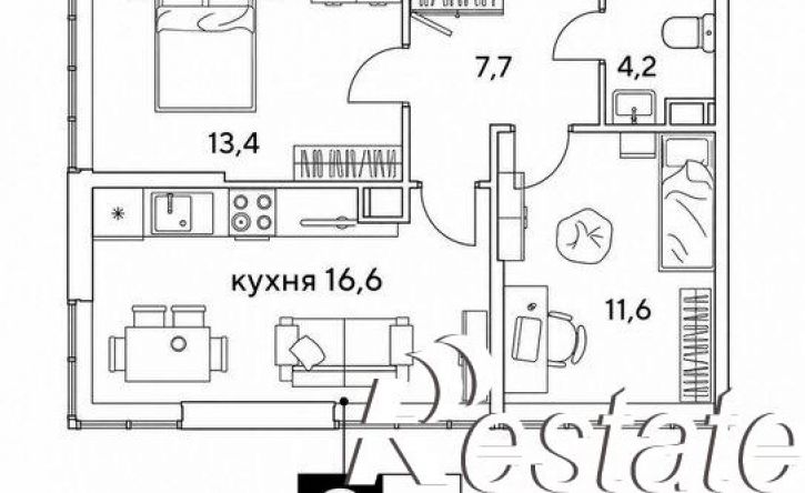 2-комн квартира улица имени Анны Ахматовой, 10 к2,  д. 10 к2