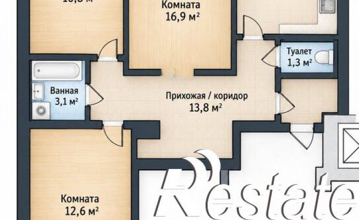 3-комн квартира улица 40 лет Победы, 33/1,  д. 33/1