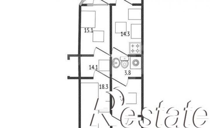 3-комн квартира Адмиралтейский бульвар, 3,  д. 3