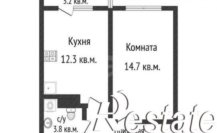 1-комн квартира улица имени Героя Пешкова, 14 к4,  д. 14 к4