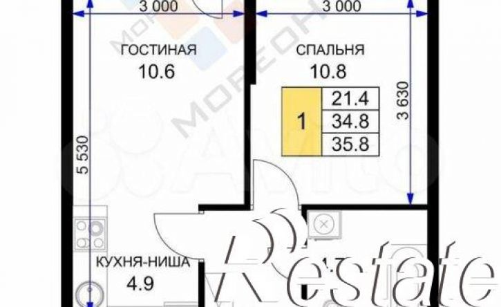 1-комн квартира улица имени Героя Ростовского, 8,  д. 8
