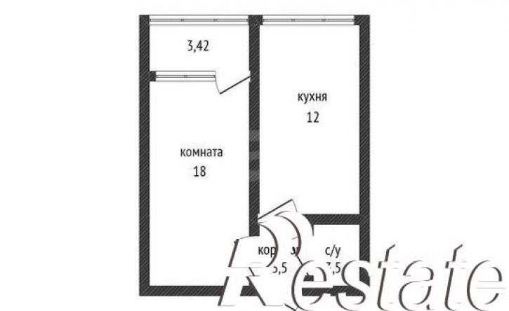 1-комн квартира улица Мусоргского, 1А,  д. 1А