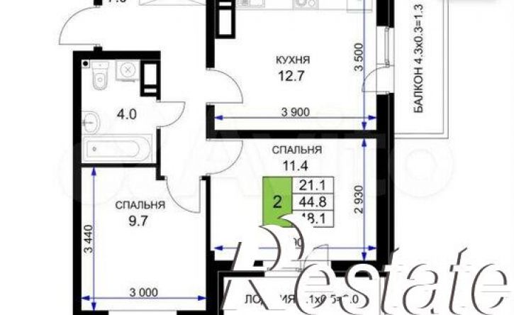 2-комн квартира улица имени Героя Ростовского, 8 к5,  д. 8 к5