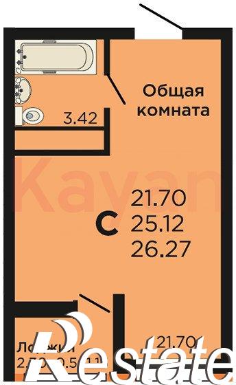 Купить студию за 2 730 000 рублей на Заполярная ул.