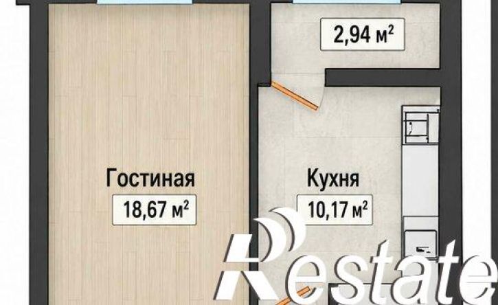 1-комн квартира Железнодорожная улица, 23/1,  д. 23/1