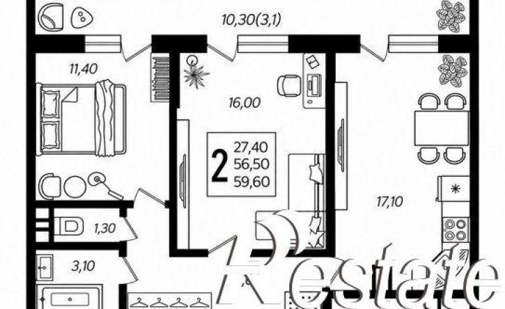 2-комн квартира Ярославская улица, 115 к2,  д. 115 к2