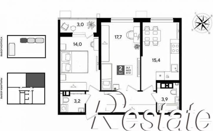 2-комн квартира улица Западный Обход, 2/6,  д. 2/6