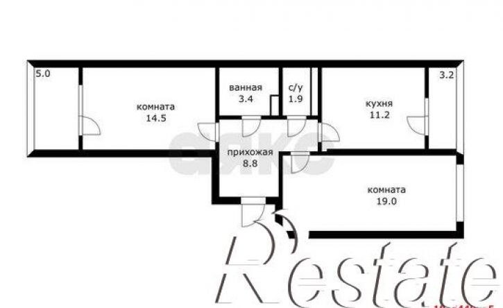 2-комн квартира Командорская улица, 3 к1,  д. 3 к1