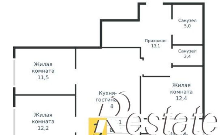 3-комн квартира улица Адмирала Макарова, 1 к3,  д. 1 к3