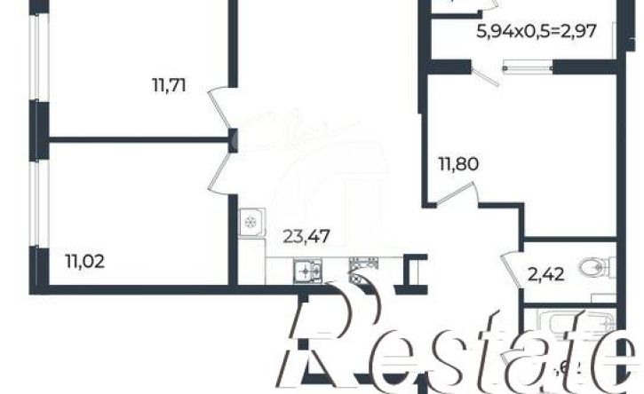 3-комн квартира улица Адмирала Макарова, 1 к3,  д. 1 к3
