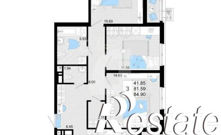 3-комн квартира Старокубанская улица, 2/23 к1,  д. 2/23 к1