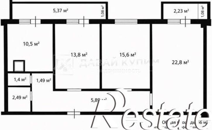 3-комн квартира улица Петра Метальникова, 5 к1,  д. 5 к1