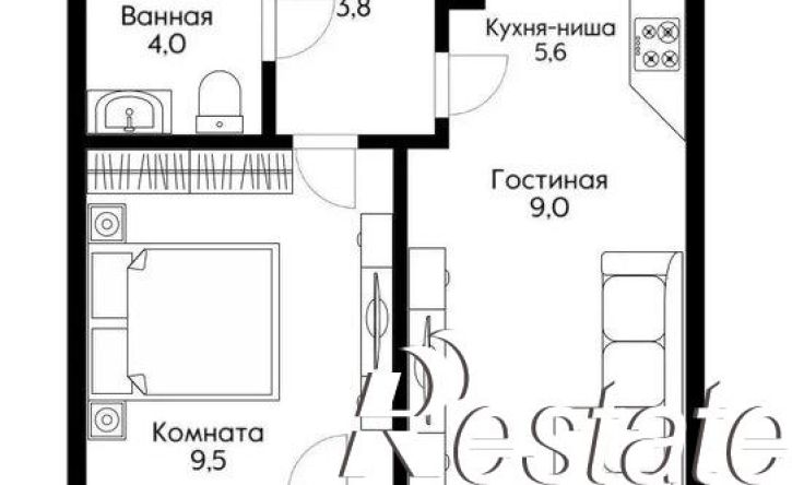 1-комн квартира улица имени Героя Ростовского, 8 к6,  д. 8 к6