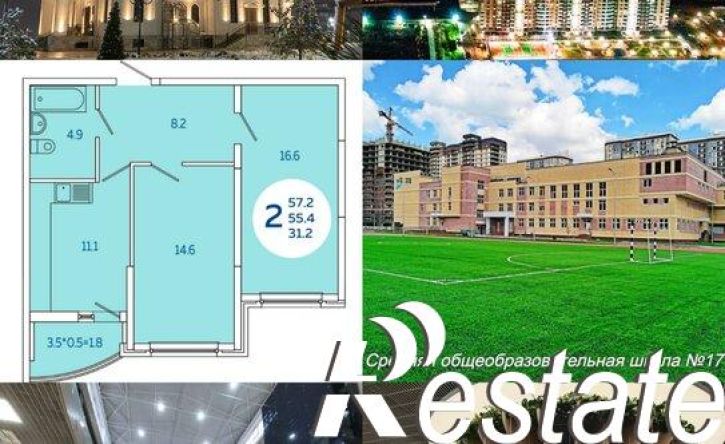 2-комн квартира улица им. Адмирала Крузенштерна, 6 к3,  д. 6 к3