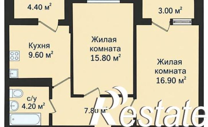 2-комн квартира улица им. Адмирала Серебрякова, 3 к3,  д. 3 к3